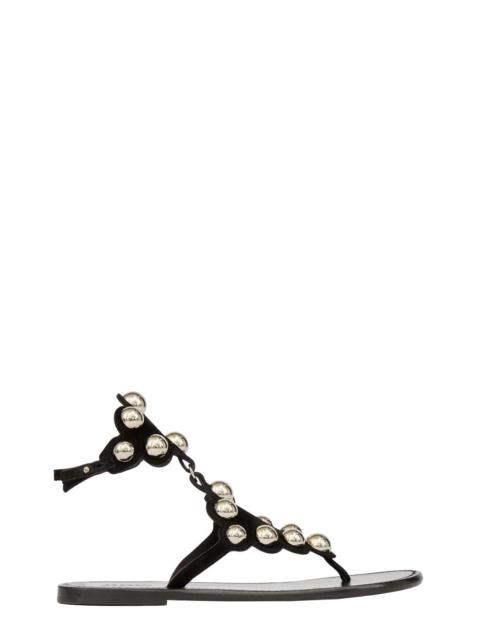 Isabel Marant Women 'Velvet' Black Sandals With Jewels And Decorative Studs In Leather Woman