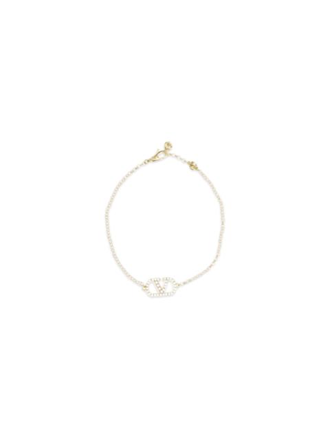 Valentino Valentino Garavani Vlogo Signature Bracelet In Metal And Swarovski® Crystals
