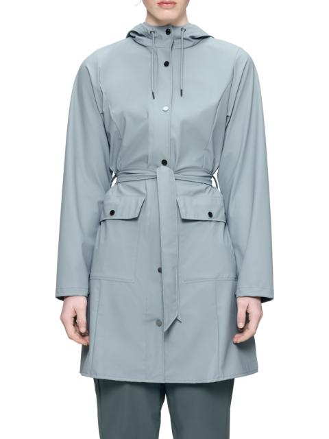 RAINS Rains Curve Waterproof Belted Jacket in Pool at Nordstrom