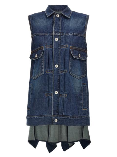 sacai Sacai Women Ruffled Denim Dress