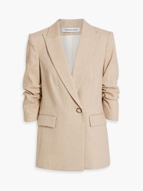 VERONICA BEARD Kimmel ruched linen-blend twill blazer