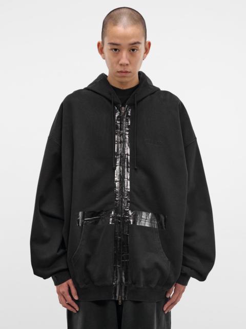 VETEMENTS Black Duct Tape Zip Hoodie