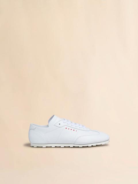 Marni WHITE NAPPA LEATHER SOFTY SOCCER SNEAKER