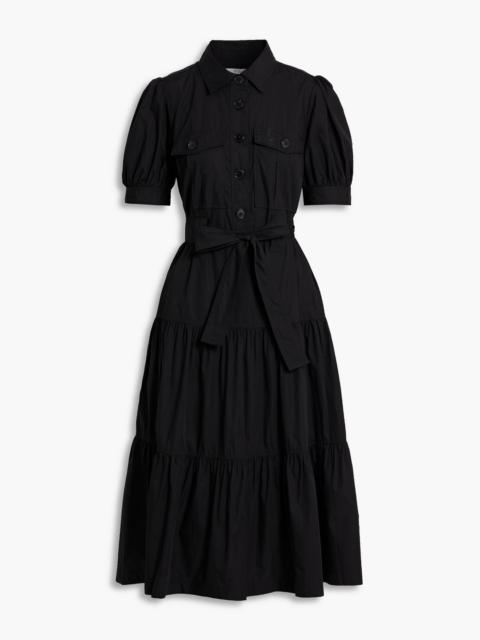 DEREK LAM 10 CROSBY Tiered cotton-poplin midi shirt dress