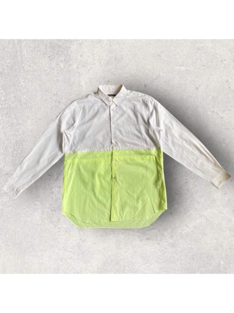 Comme Des Garçons Vintage SS 2002 Neon Green Color Block Shirt