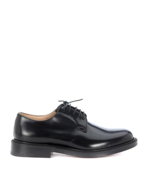 BLACK LEATHER LACE-UP SHOES