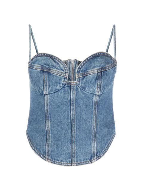 MAGDA BUTRYM cropped denim bustier top