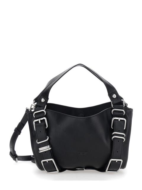 Diesel Diesel Women D-One Tophandle Small Bag With Handle And Pockets In Black Nylon Unisex