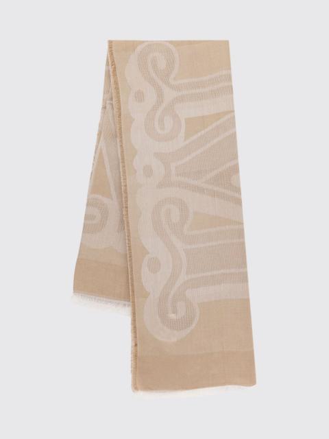 Max Mara Max Mara Women Max Mara Senior Linen And Cotton Blend Scarf With Jacquard Logo