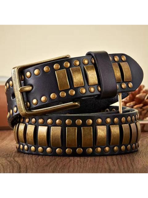 Other Designers Japanese Brand - 110 cm Leather Belt with Studs & Square Plates |