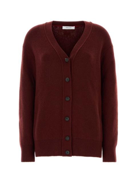FERRAGAMO Burgundy Cashmere Blend Cardigan