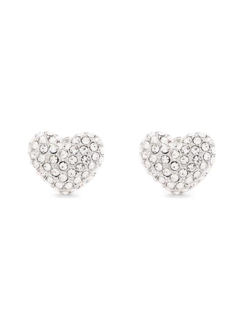 Marc Jacobs Marc Jacobs Heart Pavé Stud Earrings in Silver/Crystal at Nordstrom