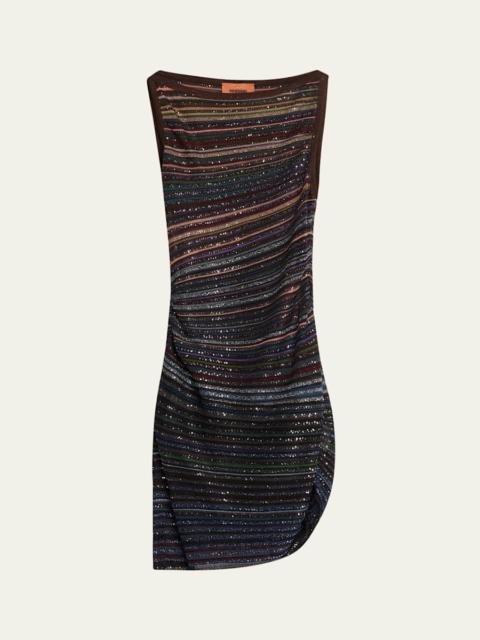 Missoni Paillette Striped Sleeveless Mini Dress