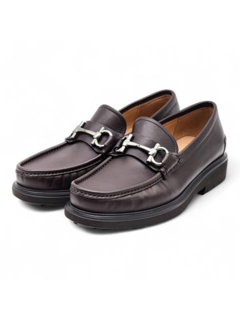 FERRAGAMO Glasgow Leather Loafers Brown Size 7 EE / 8 US - NWB $950