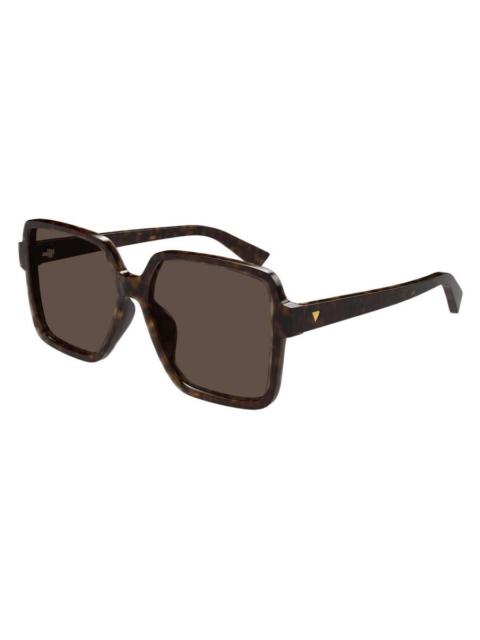 Bottega Veneta Bottega Veneta Brown Square Ladies Sunglasses BV1317SK 002 59