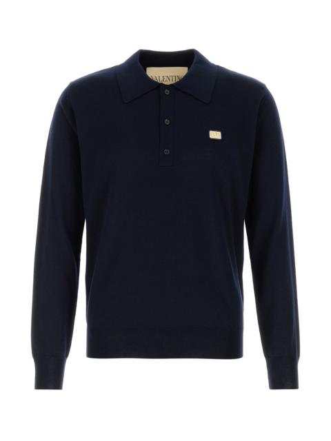 Valentino Midnight blue wool polo shirt