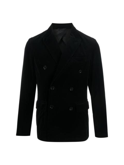 Aspesi notched-lapels velvet-finish double-breasted blazer