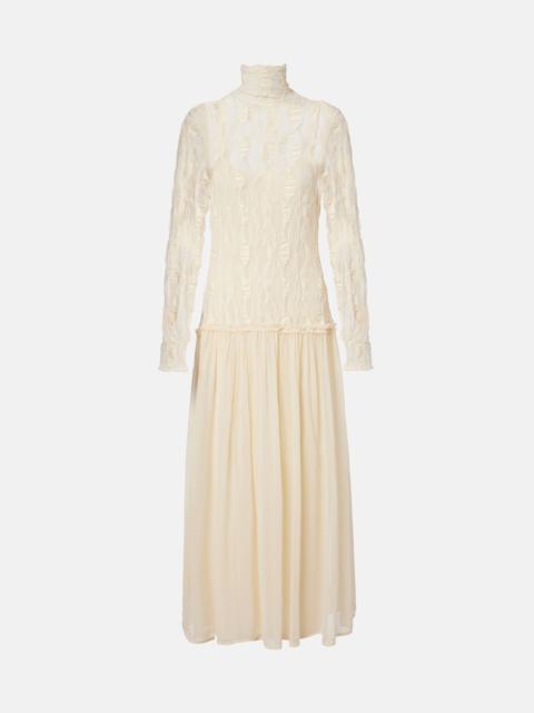 ULLA JOHNSON Sybil lace and chiffon maxi dress