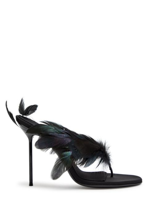 PARIS TEXAS Paris Texas Lidia Feather 105 Crepe Thong Mules