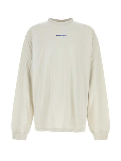 BALENCIAGA Balenciaga Men Chalk Cotton T-Shirt