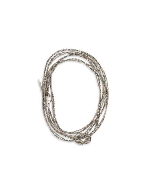 Brunello Cucinelli Brunello Cucinelli Women Hematite And Sterling Silver 925 Wrap Bracelet