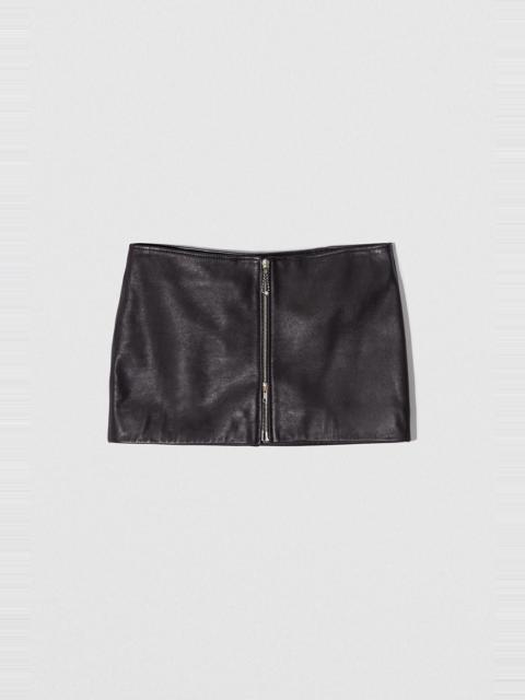 BY FAR MILENA MINI SKIRT BLACK CALF NAPPA LEATHER