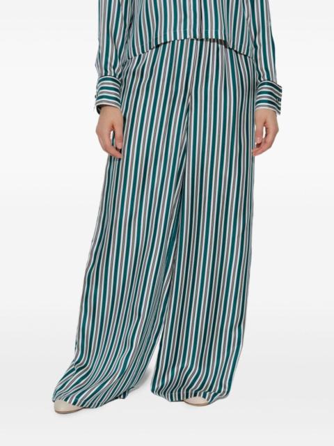 Max Mara Printed silk wide trousers
