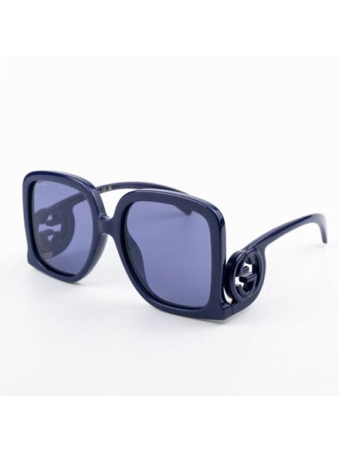 GUCCI NEW Gucci GG1326S 006 Violet Silver Mirror Oversized Square Women Sunglasses