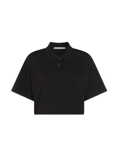 Alexander Wang SHORT SLEEVED CROPPED POLO T-SHIRT (BLCK)