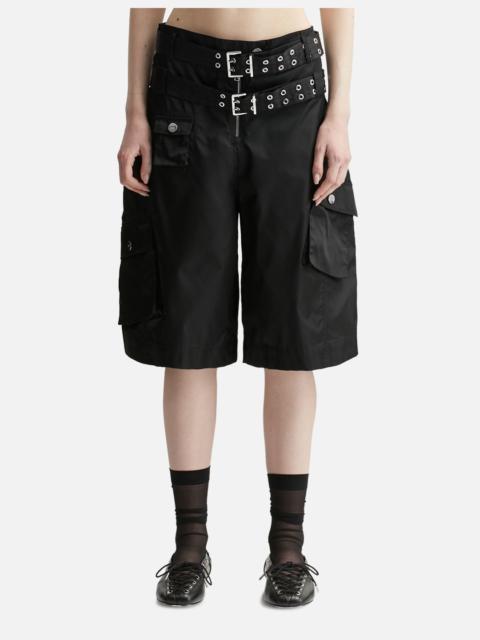 GANNI DUCHESS NYLON POCKET SHORTS