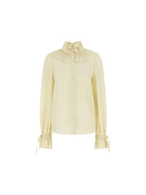 Valentino VALENTINO Cream Crepe Shirt New & Authentic (Women's size:10