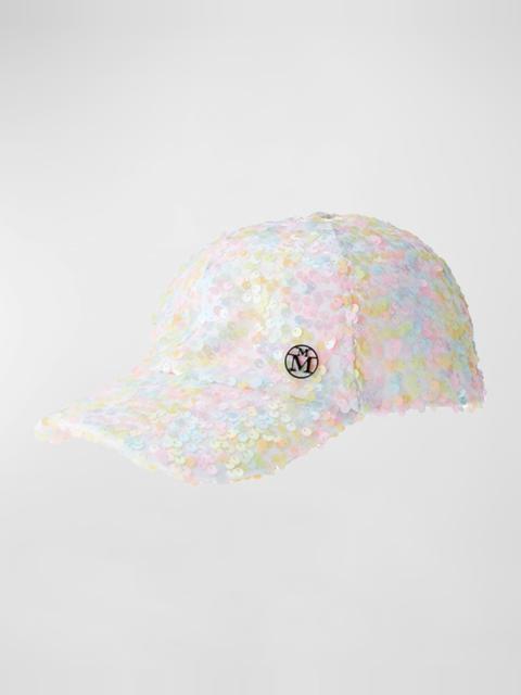MAISON MICHEL Pastel Sequins Baseball Hat