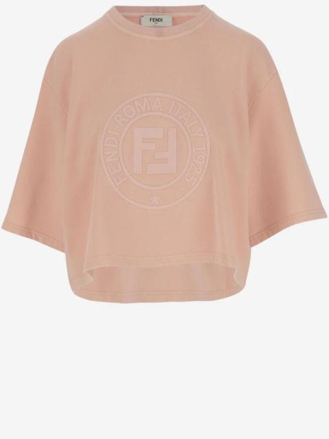 FENDI Fendi T-shirt With Printed Logo In Cotton