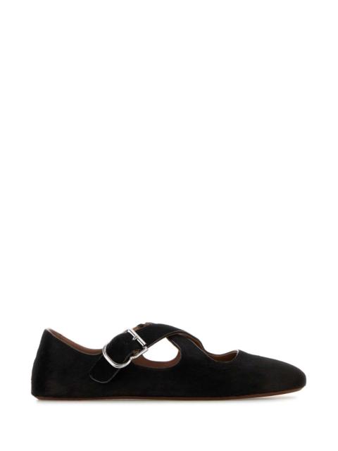 Alaïa Alaia Women Dark Brown Calf Hair Ballerinas