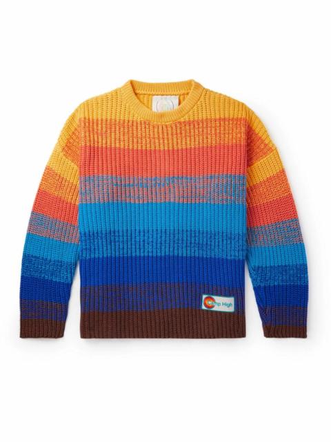 Other Designers Camp High Sunset Striped Cotton Sweater