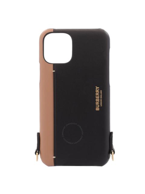 Burberry Two-Tone Leather Iphone 11-Pro Case With Lanyard