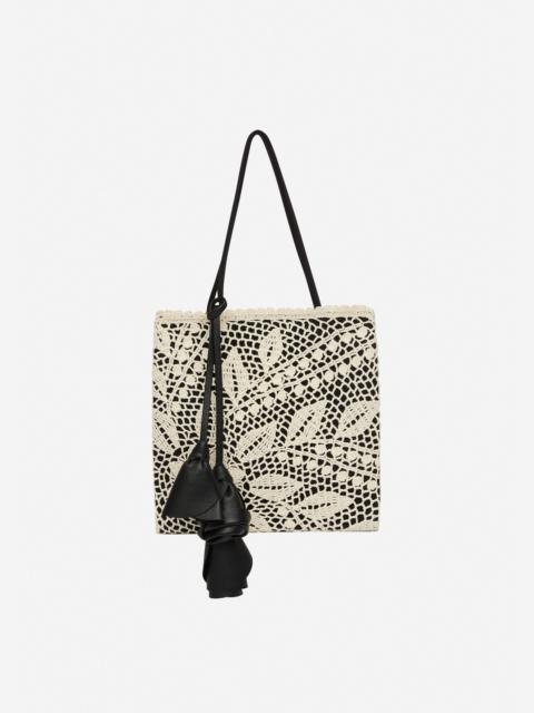 MAGDA BUTRYM Julia crochet bag in black satin