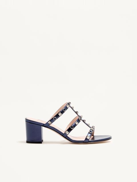Valentino ROCKSTUD SLIDE SANDAL IN LAMINATED NAPPA WITH CABOCHON 60MM