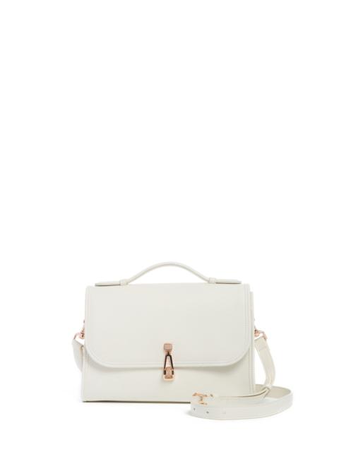 GABRIELA HEARST Medium Leonora Flap Bag in Ivory Textured Leather
