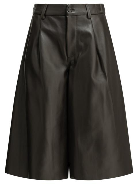 Other Designers Semper Formal Leather Shorts Brown Women
