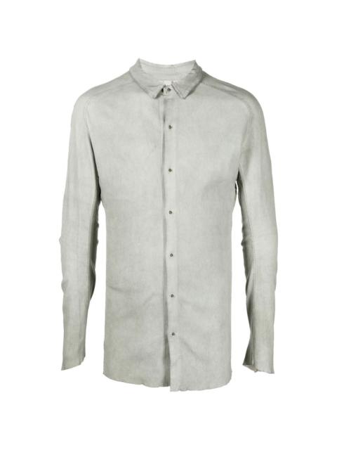 suede long-sleeve shirt