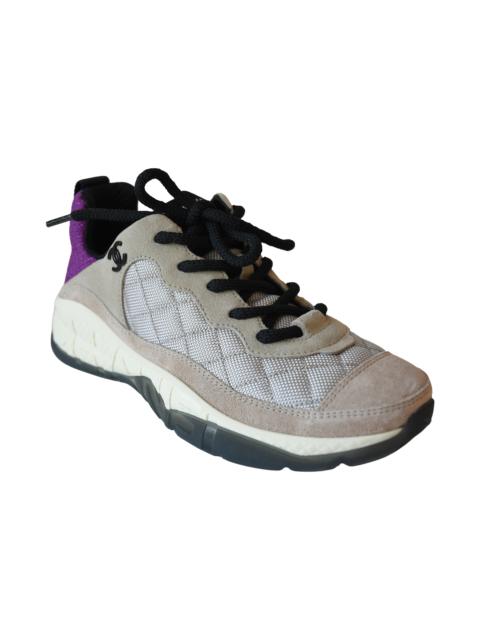 CHANEL Chanel Interlocking CC Logo Low Top Sneakers Neutrals Purple