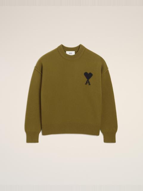AMI Paris GREEN WOOL AMI DE COEUR CREWNECK SWEATER