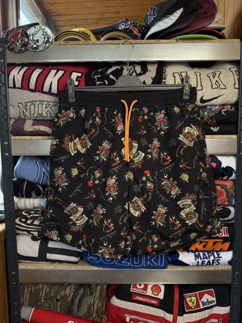 Other Designers Christian Audigier - Vintage Ed Hardy Japanese Tattoo Nylon Swimming Shorts Y2K