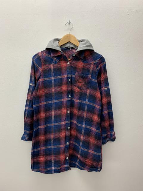 Other Designers Japanese Brand - JapaneseBrand Blue Strive Hoodie Flannel Shirt