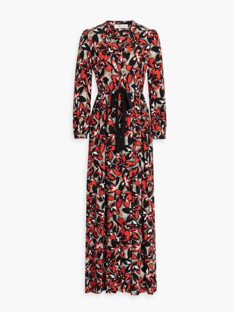 DIANE VON FURSTENBERG Lilo pleated printed crepe maxi dress