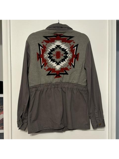 Other Designers Vintage Havana Aztec Print Knit Back Utility Jacket