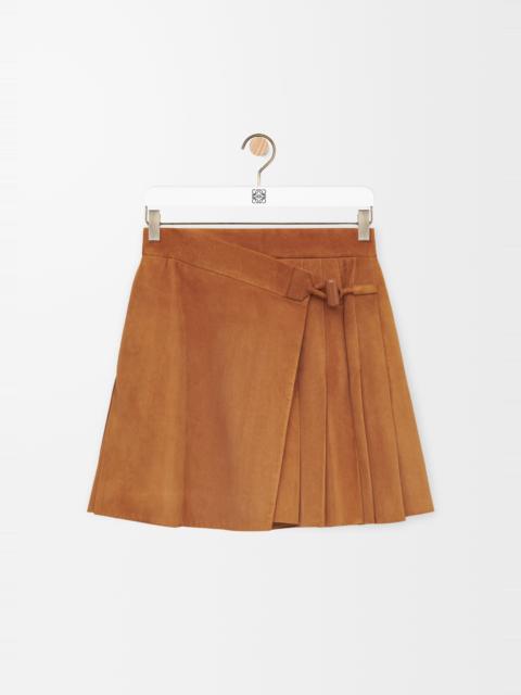 Loewe Pleated mini skirt in suede lambskin
