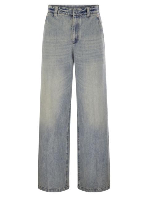 Brunello Cucinelli Brunello Cucinelli Women Soft Denim Low-Slung Trousers With Adjustable Waistband And Monile