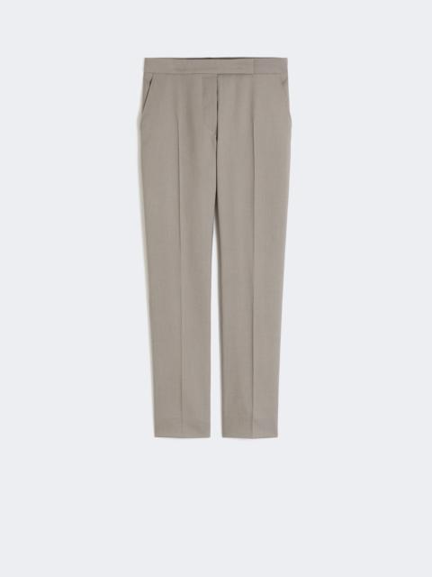 Max Mara Wool, mohair and silk slim-fit trousers - MEDIUM GREY